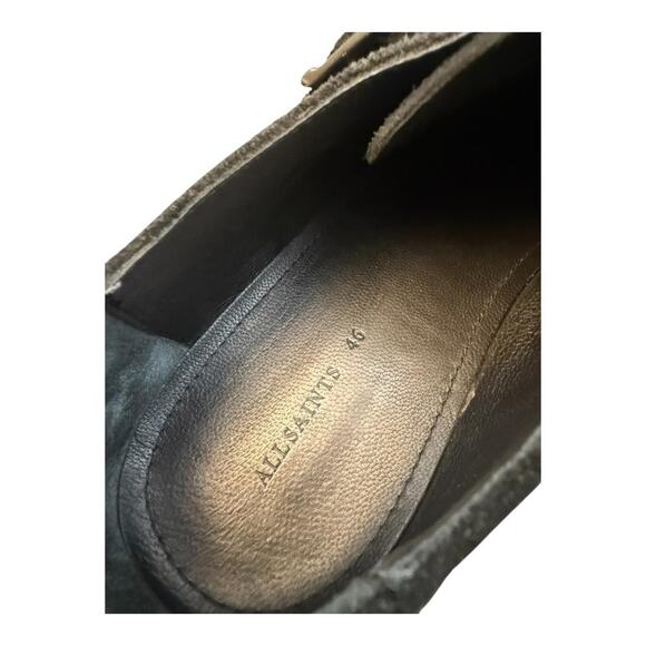 Allsaints Black Suede Monk Strap Creeper Men size 46 US 12 - Picture 7 of 8